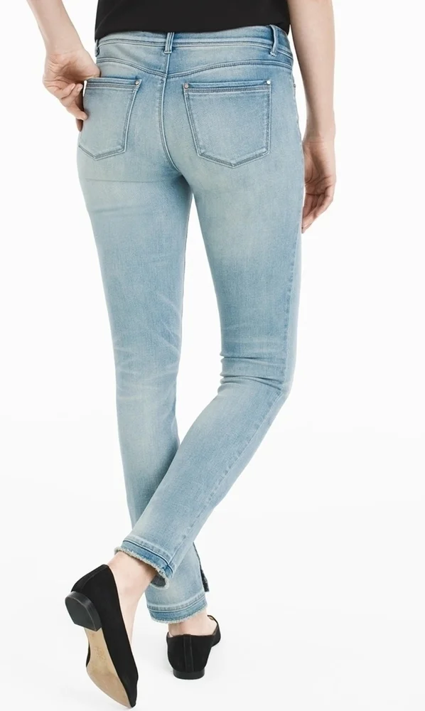 WHBM Distressed Skimmer Jeans Size 2 Long